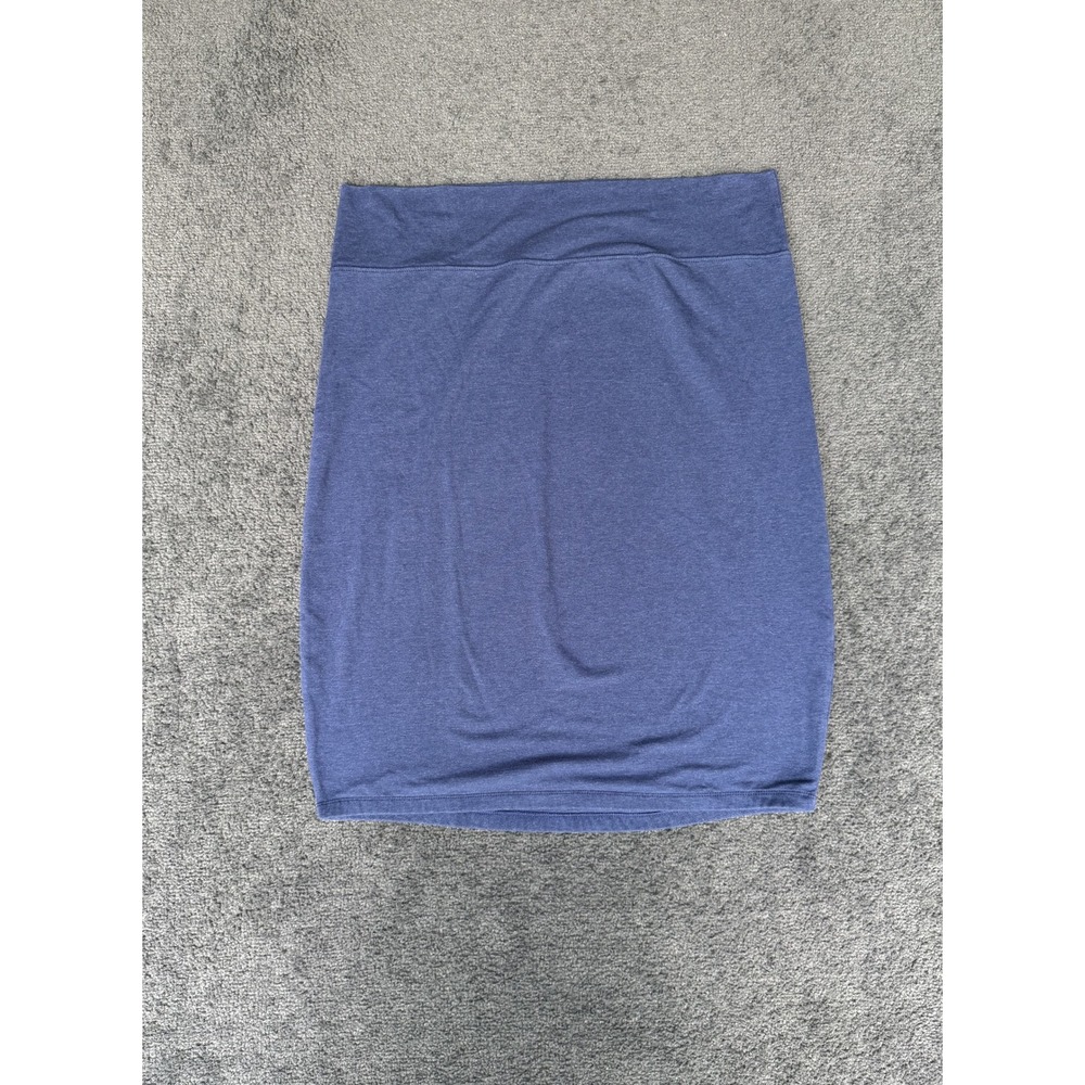 Esteez Plus Blue Heathered Cotton Blend Midi Pencil Skirt EX802111 1X